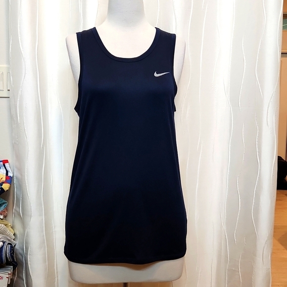 The Nike Tee Dri-Fit Navy Tank Top - Picture 1 of 4